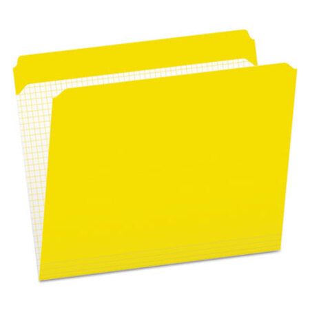 Pendaflex® Double-Ply Reinforced Top Tab Colored File Folders, Straight Tab, Letter Size, Yellow, 100/Box