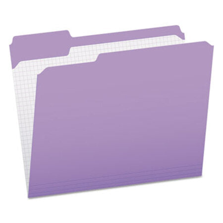 Pendaflex® Double-Ply Reinforced Top Tab Colored File Folders, 1/3-Cut Tabs, Letter Size, Lavender, 100/Box