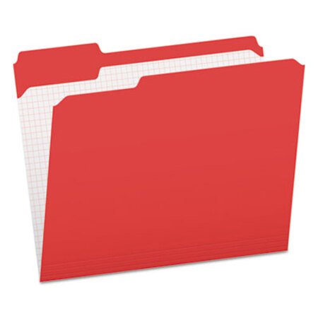 Pendaflex® Double-Ply Reinforced Top Tab Colored File Folders, 1/3-Cut Tabs, Letter Size, Red, 100/Box