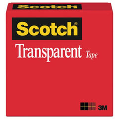 Scotch® Transparent Tape, 3" Core, 1" x 72 yds, Transparent