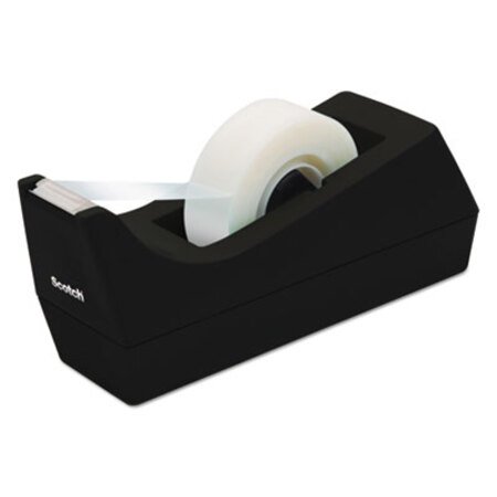 Scotch® Desktop Tape Dispenser, 1" Core, Weighted Non-Skid Base, Black