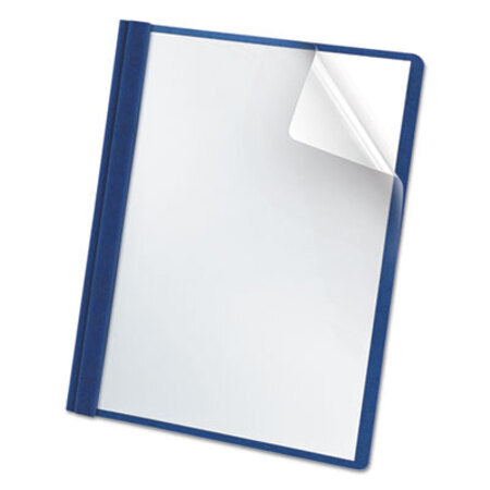 Oxford™ Premium Paper Clear Front Cover, 3 Fasteners, Letter, Blue, 25/Box