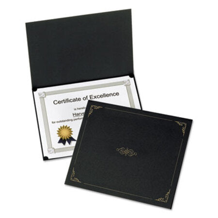 Oxford™ Certificate Holder, 11 1/4 x 8 3/4, Black, 5/Pack