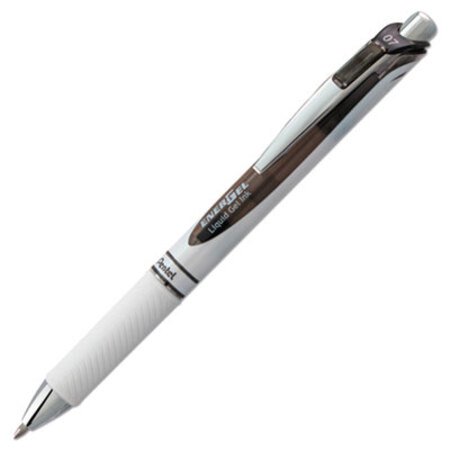 Pentel® EnerGel RTX Retractable Gel Pen, 0.7 mm, Black Ink, White/Black Barrel