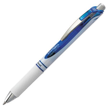 Pentel® EnerGel RTX Retractable Gel Pen, 0.7 mm, Blue Ink, White/Blue Barrel
