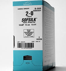 Suture without Needle Sofsilk Braided Silk Nonabsorbable Coated Size 4 - 0 24 Inch Suture