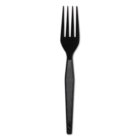 Dixie® Plastic Cutlery, Heavyweight Forks, Black, 1,000/Carton