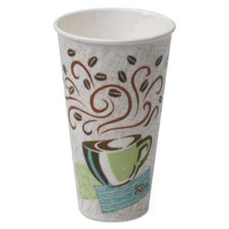 Dixie® Hot Cups, Paper, 20oz, Coffee Dreams Design, 25/Pack, 20 Packs/Carton