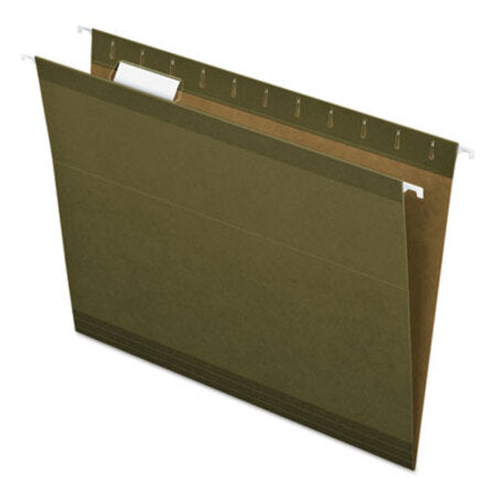 Pendaflex® Reinforced Hanging File Folders, Letter Size, 1/5-Cut Tab, Standard Green, 25/Box