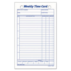 TOPS™ Employee Time Card, Weekly, 4 1/4 x 6 3/4, 100/Pack