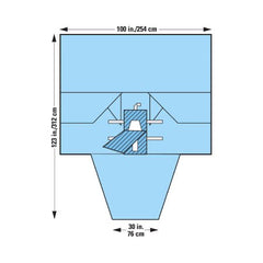 O&M Halyard Inc Abdominal Drape Laparoscopy / Pelviscopy Drape 100 W X 30 W X 123 L Inch Sterile