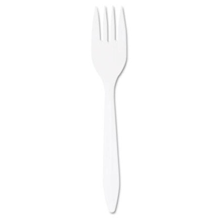 Dart® Style Setter Mediumweight Plastic Forks, White, 1000/Carton