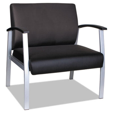 Alera® Alera metaLounge Series Bariatric Guest Chair, 30.51'' x 26.96'' x 33.46'', Black Seat/Black Back, Silver Base