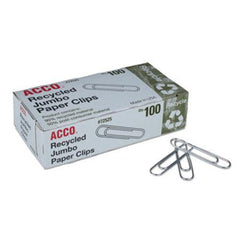 Acco Paper Clips, Jumbo, Silver, 1,000/Pack