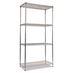 Alera® NSF Certified Industrial 4-Shelf Wire Shelving Kit, 36w x 18d x 72h, Silver