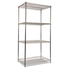 Alera® NSF Certified Industrial 4-Shelf Wire Shelving Kit, 36w x 24d x 72h, Silver