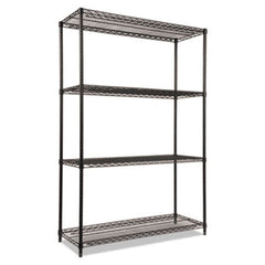 Alera® NSF Certified Industrial 4-Shelf Wire Shelving Kit, 48w x 18d x 72h, Black