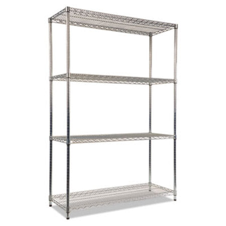 Alera® NSF Certified Industrial 4-Shelf Wire Shelving Kit, 48w x 18d x 72h, Silver