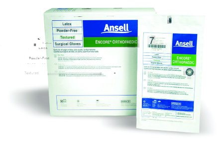 Ansell Surgical Glove ENCORE® Orthopaedic Size 6 Sterile Pair Latex Extended Cuff Length Fully Textured Brown Chemo Tested - M-319507-2513 - Case of 200