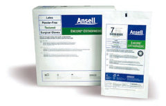 Ansell Surgical Glove ENCORE® Orthopaedic Size 8.5 Sterile Pair Latex Extended Cuff Length Fully Textured Brown Chemo Tested - M-319512-3723 - Each