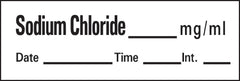 Precision Dynamics Drug Label Timemed Anesthesia Label Sodium Chloride_mg/mL Date_Time_Int_ White 1/2 x 1-1/2 Inch - M-319556-4898 - Roll of 1