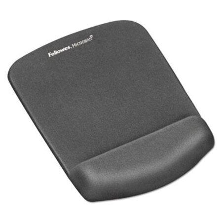 Fellowes® PlushTouch Mouse Pad with Wrist Rest, Foam, Graphite, 7 1/4 x 9-3/8