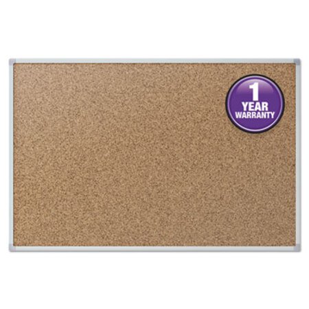 Mead® Cork Bulletin Board, 36 x 24, Silver Aluminum Frame