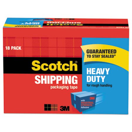 Scotch® 3850 Heavy-Duty Packaging Tape Cabinet Pack, 3" Core, 1.88" x 54.6 yds, Clear, 18/Pack