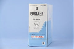 Suture with Needle Prolene Nonabsorbable Uncoated Blue Suture Monofilament Polypropylene Suture Size 0 36 Inch Suture Double-Armed 26 mm Length 1/2 Circle Taper Cut Needle