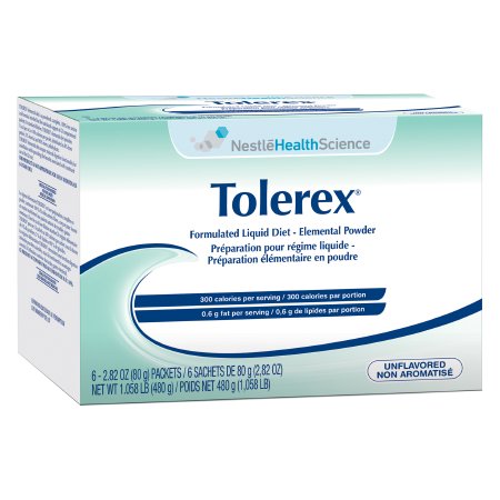 Nestle Healthcare Nutrition Elemental Oral Supplement / Tube Feeding Formula Tolerex® Unflavored 2.82 oz. Individual Packet Powder