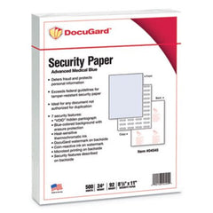 DocuGard™ Medical Security Papers, 24lb, 8.5 x 11, Blue, 500/Ream