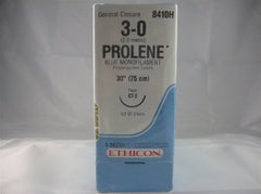 Suture with Needle Prolene Nonabsorbable Uncoated Blue Suture Monofilament Polypropylene Suture Size 3 - 0 30 Inch Suture 1-Needle 26 mm Length 1/2 Circle Taper Point Needle