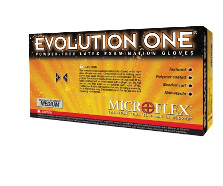 Microflex Medical Exam Glove Evolution One® Large NonSterile Latex Standard Cuff Length Fully Textured White Not Chemo Approved - M-321824-2566 - Case of 1000