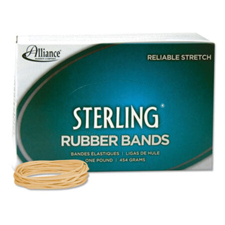 Alliance® Sterling Rubber Bands, Size 19, 0.03" Gauge, Crepe, 1 lb Box, 1,700/Box