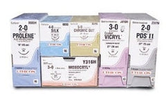Suture with Needle Prolene Nonabsorbable Uncoated Blue Suture Monofilament Polypropylene Suture Size 2 - 0 30 Inch Suture 1-Needle 40 mm Length 1/2 Circle Taper Point Needle