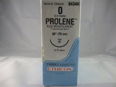 Suture with Needle Prolene Nonabsorbable Uncoated Blue Suture Monofilament Polypropylene Suture Size 0 30 Inch Suture 1-Needle 40 mm Length 1/2 Circle Taper Point Needle