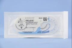 Suture with Needle Prolene Nonabsorbable Uncoated Blue Suture Monofilament Polypropylene Suture Size 0 30 Inch Suture 1-Needle 36.4 mm Length 1/2 Circle Taper Cut Needle