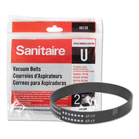 Sanitaire® Upright Vacuum Replacement Belt, Flat Belt, 2/Pack