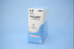 Suture with Needle Prolene Nonabsorbable Uncoated Blue Suture Monofilament Polypropylene Suture Size 5 - 0 36 Inch Suture Double-Armed 17 mm Length 3/8 Circle Taper Point Needle