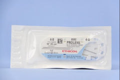 Suture with Needle Prolene Nonabsorbable Uncoated Blue Suture Monofilament Polypropylene Suture Size 4 - 0 14 Inch Suture Double-Armed 40 mm Length Straight Taper Cut Needle