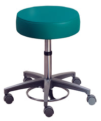 The Brewer Company Exam Stool Backrest Pneumatic Height Adjustment 5 Casters Black