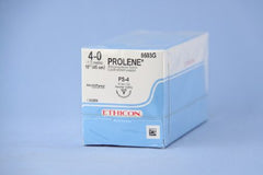 Suture with Needle Prolene Nonabsorbable Uncoated Clear Suture Monofilament Polypropylene Suture Size 4 - 0 18 Inch Suture 1-Needle 16 mm Length 1/2 Circle Precision Point - Reverse Cutting Needle