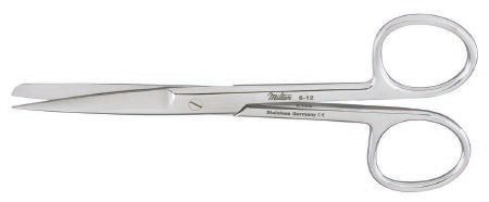 Miltex Operating Scissors Miltex® 5 Inch Length OR Grade German Stainless Steel NonSterile Finger Ring Handle Curved Blade Sharp Tip / Blunt Tip - M-325098-2586 - Each