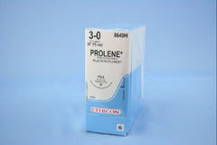 Suture with Needle Prolene Nonabsorbable Uncoated Blue Suture Monofilament Polypropylene Suture Size 3 - 0 30 Inch Suture 1-Needle 36 mm Length 3/8 Circle Reverse Cutting Needle