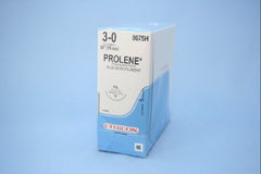 Suture with Needle Prolene Nonabsorbable Uncoated Blue Suture Monofilament Polypropylene Suture Size 3 - 0 30 Inch Suture 1-Needle 36 mm Length 3/8 Circle Reverse Cutting Needle