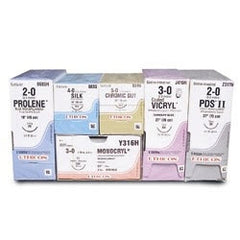 Suture with Needle Perma-Hand Nonabsorbable Coated Black Suture Braided Silk Size 4 - 0 18 Inch Suture 1-Needle 22 mm Length 1/2 Circle Taper Point Needle