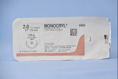 Suture with Needle Monocryl Absorbable Uncoated Violet Suture Monofilament Poliglecaprone Size 2 - 0 27 Inch Suture 1-Needle 26 mm Length 5/8 Circle Taper Point Needle