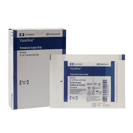 Cardinal Petrolatum Impregnated Dressing Vaseline™ 3 X 9 Inch Gauze Petrolatum Sterile