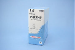 Suture with Needle Prolene Nonabsorbable Uncoated Blue Suture Monofilament Polypropylene Suture Size 6 - 0 30 Inch Suture Double-Armed 12 mm Length 3/8 Circle Taper Point Needle