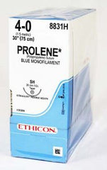 J & J Healthcare Systems Suture with Needle Prolene™ Nonabsorbable Uncoated Blue Suture Monofilament Polypropylene Suture Size 4 - 0 30 Inch Suture 1-Needle 26 mm Length 1/2 Circle Taper Point Needle